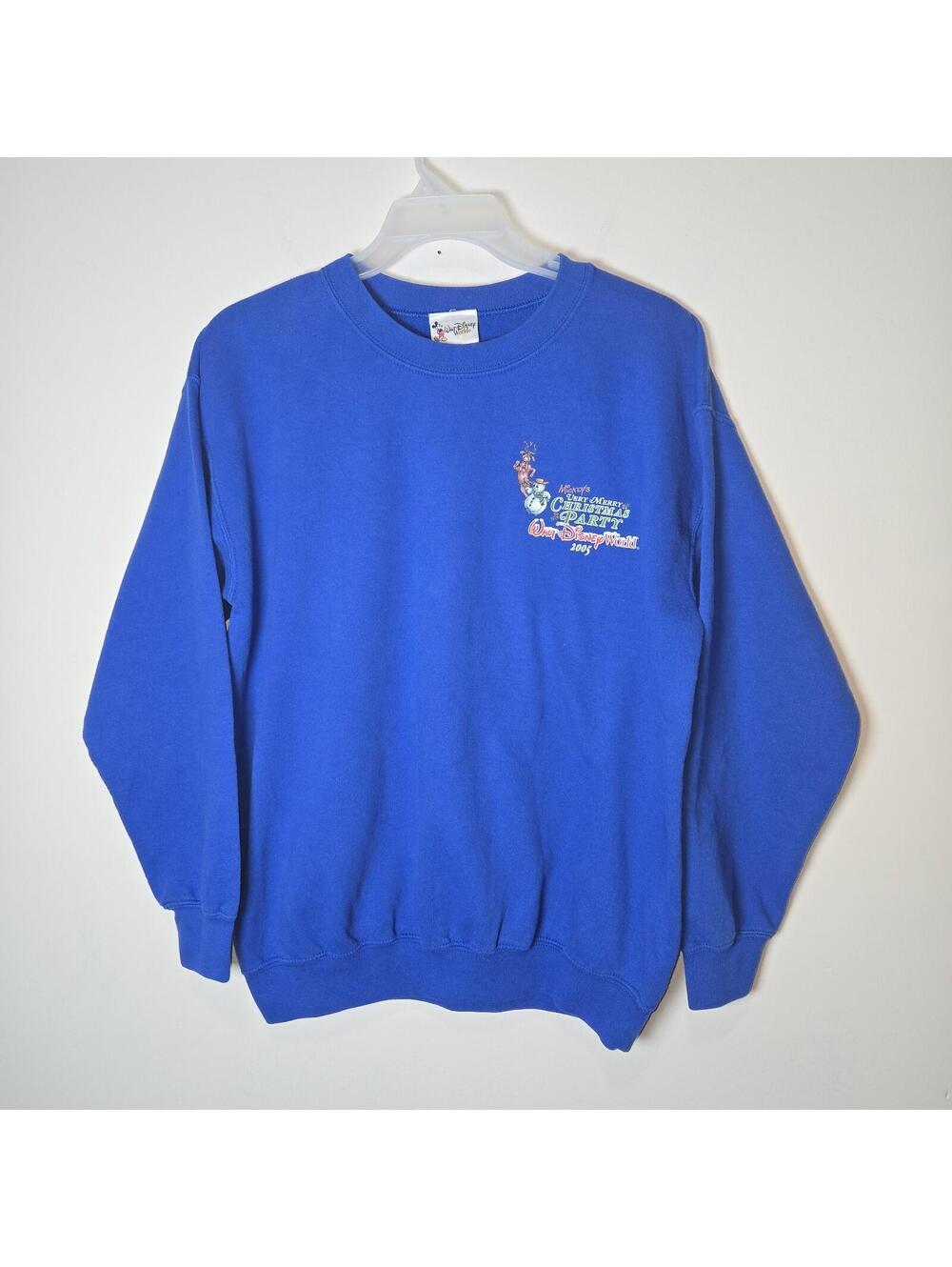 Disney Parks Mickey's Very Merry Christmas Party 2018 Blue Sweatshirt Adult L